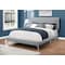 Monarch Specialties Bed, Queen Size, Platform, Bedroom, Frame, Upholstered, Linen Look, Metal Legs, Grey, Chrome I 5950Q - alternate 4